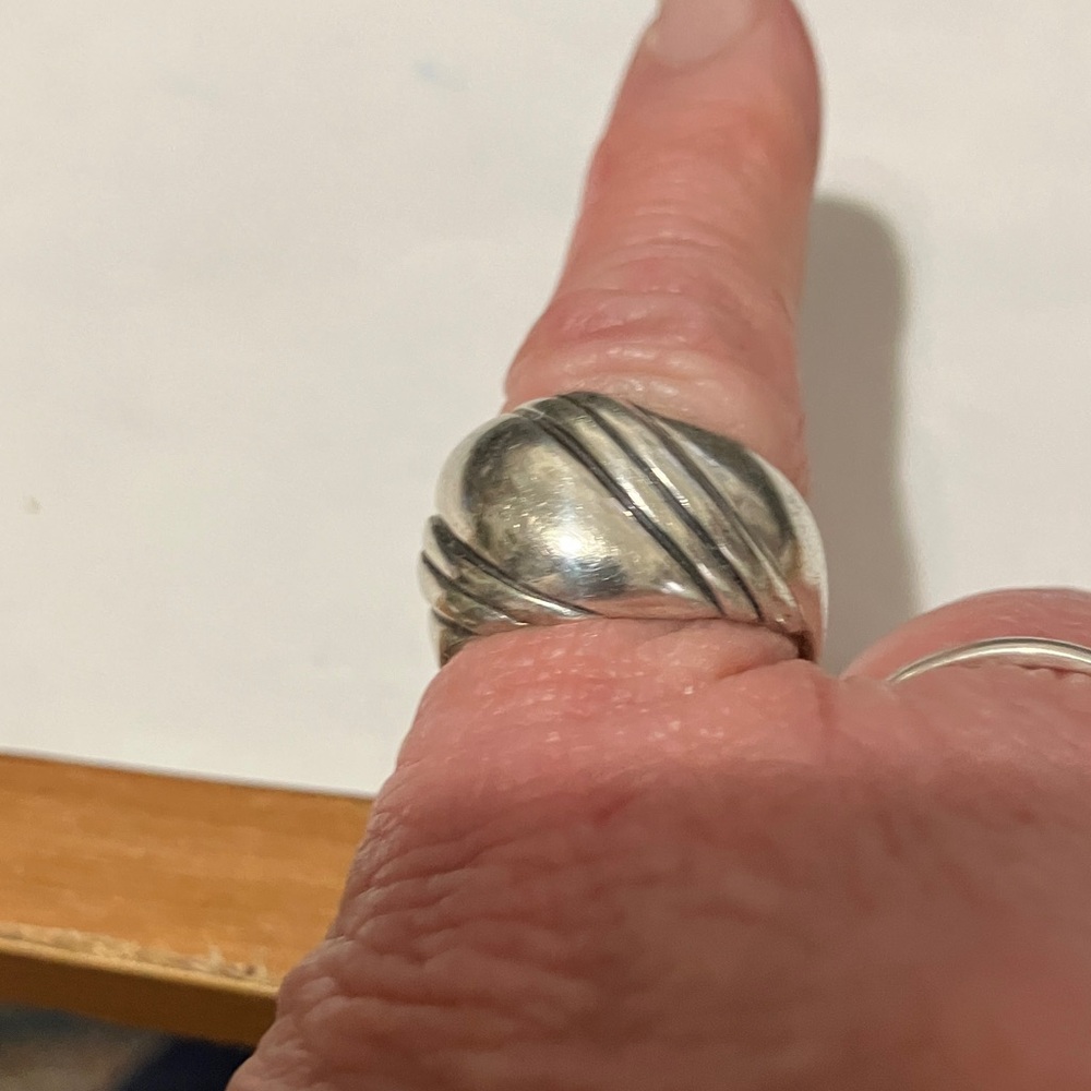 Chunky Kabana Sterling Silver Ring with Swirl Design